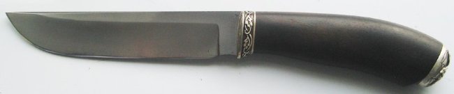 Нож 072 (нержавеющий булат, макассар, серебро)