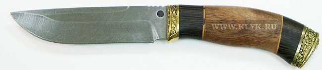 Нож Перун (дамасская сталь, венге, сапели, латунь)