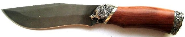 Нож Буйвол (литой булат, палисандр, мельхиор литье)