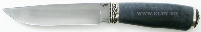 Нож 007 (нержавеющий булат, карельская береза, мельхиор)