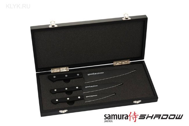 Набор ножей 3 в 1 Samura SHADOW SH-0220 с покрытием BLACK FUSO (нержавеющая сталь AUS-8)